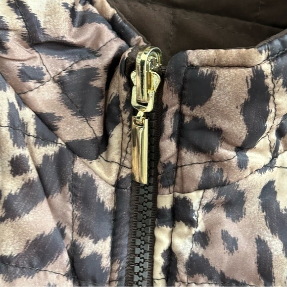 Karen Scott Brown Cheetah Print Reversible Quilted Vest Women Size Large - Picture 4 of 9